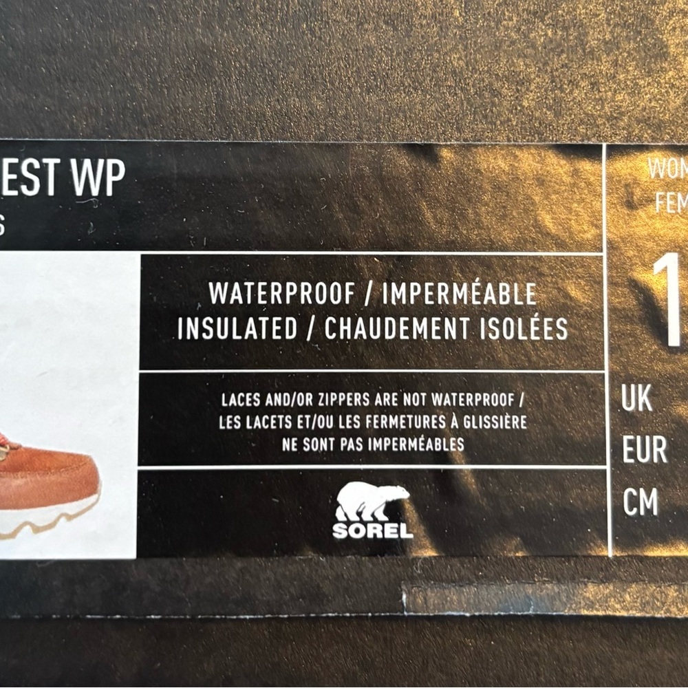 Sorel Tan Waterproof Boots with Orange lace Accents - Picture 4 of 4